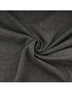 Herringbone wool coat fabric - Black