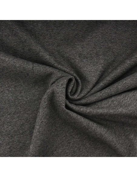 Herringbone wool coat fabric - Black