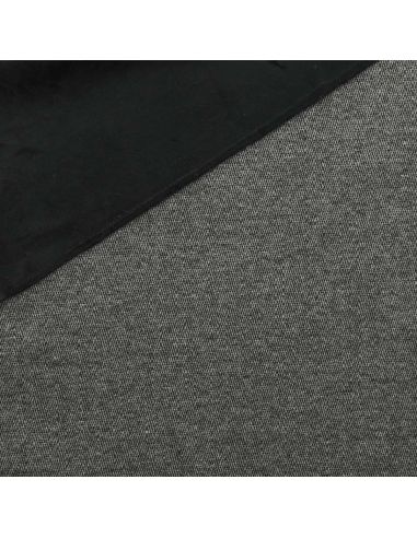 Herringbone wool coat fabric - Black