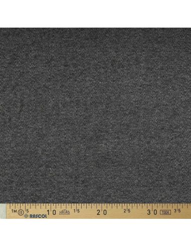 Herringbone wool coat fabric - Black