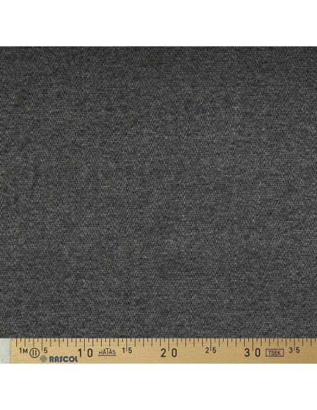 Herringbone wool coat fabric - Black