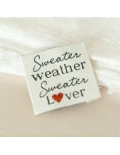 Woven label to sew Sweater weather