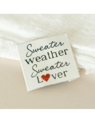 Woven label to sew Sweater weather
