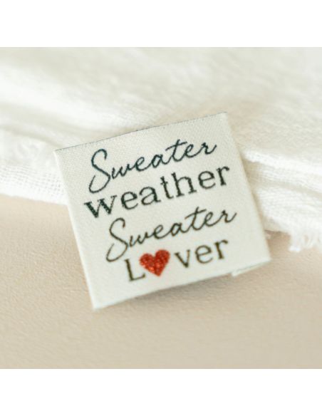 Woven label to sew Sweater weather