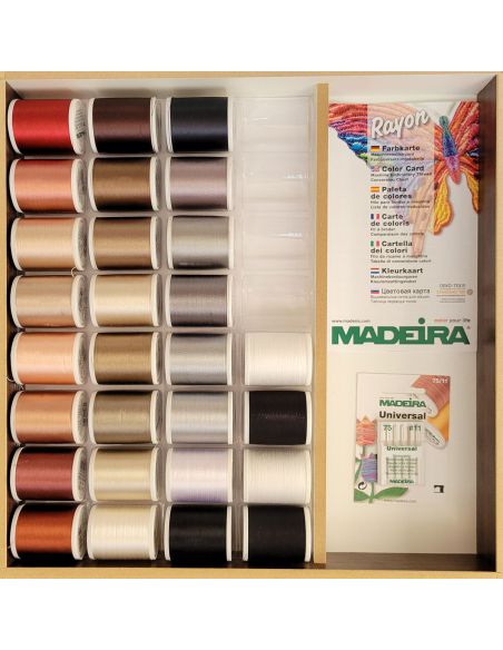 Madeira Rayon Machine Embroidery Thread Box 1000 m - White