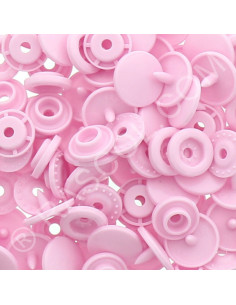 Pack of 25 KAM round resin snaps - Candy pink
