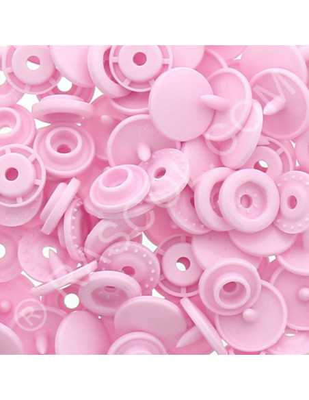 Pack of 25 KAM round resin snaps - Candy pink