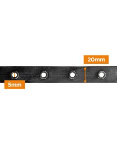 Black faux leather ribbon with gunmetal eyelets – 20 mm 2