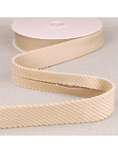 Wide-wale corduroy bias - Ecru