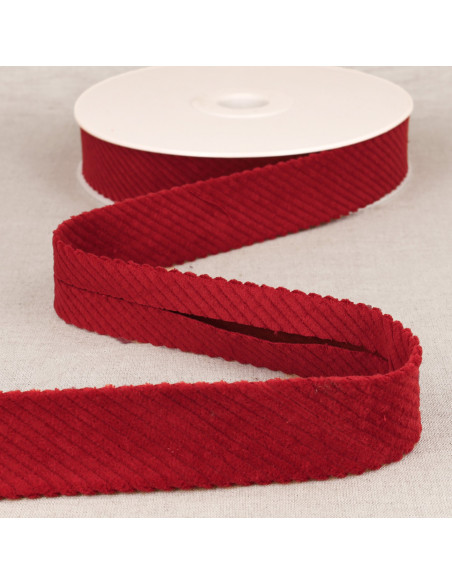 Wide-wale corduroy bias - Red