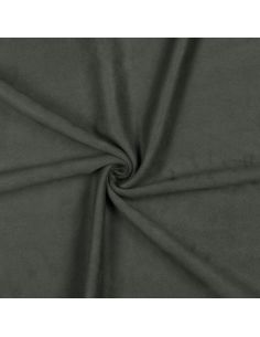 Dark khaki stretch suede fabric