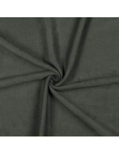 Dark khaki stretch suede fabric
