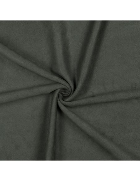 Dark khaki stretch suede fabric