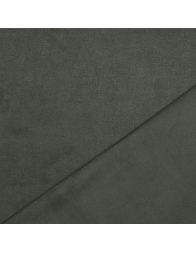 Dark khaki stretch suede fabric