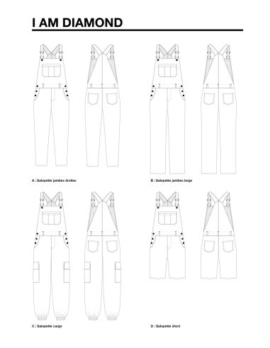 Diamond overalls, pants, and shorts pattern - I am patterns
