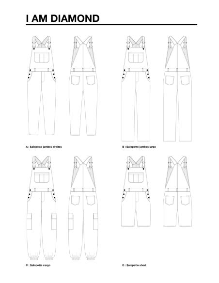 Diamond overalls, pants, and shorts pattern - I am patterns