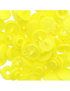 Pack of 25 round KAM resin snaps - Lemon yellow