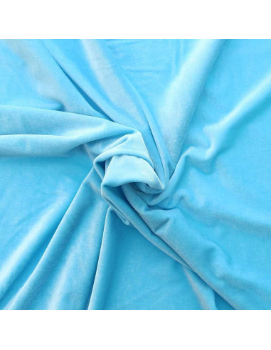 Stretch velvet fabric - Aqua blue
