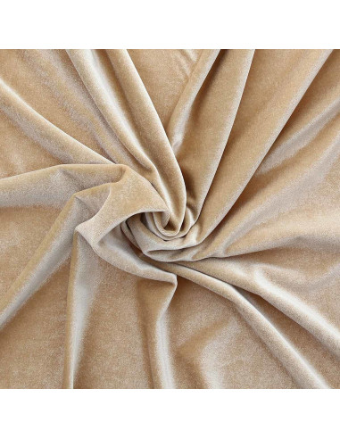 Stretch velvet fabric - Beige