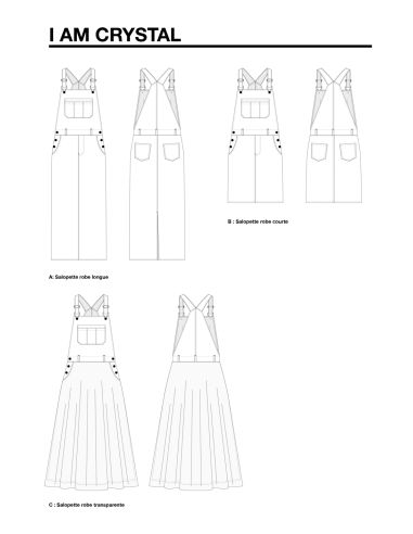 Crystal Overalls Skirt and Dress Pattern - I am patterns
