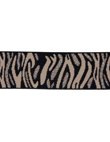 Elastic zebra - Beige and brown with silver lurex