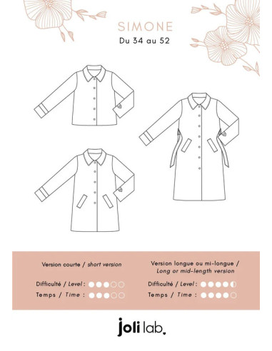 Simone Trench Coat Pattern - Joli Lab