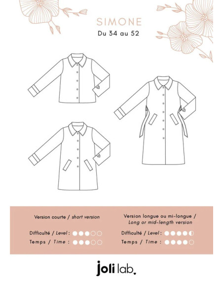 Simone Trench Coat Pattern - Joli Lab
