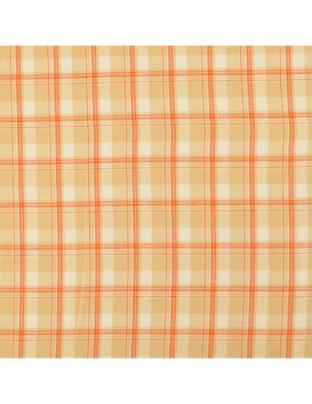 Scottish tartan flannel fabric - Beige with orange stripes