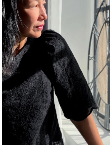Black Luna English embroidery fabric - My Dress Made