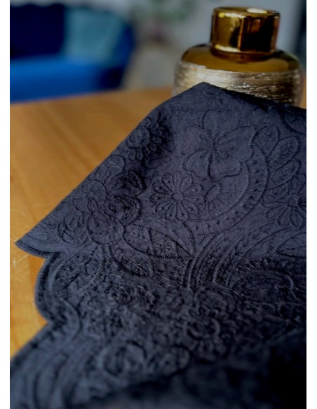 Black Luna English embroidery fabric - My Dress Made