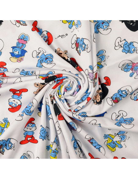 Smurf Jersey Fabric - White