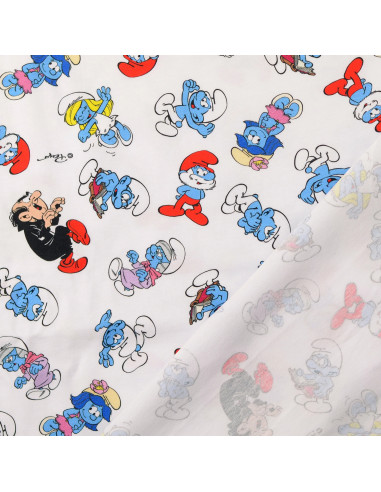 Smurf Jersey Fabric - White