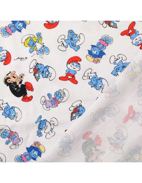 Smurf Jersey Fabric - White