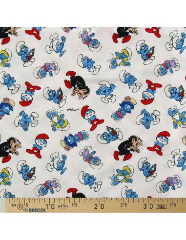 Smurf Jersey Fabric - White