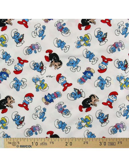 Smurf Jersey Fabric - White