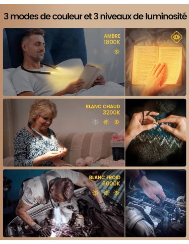 Rechargeable hands-free neck lamp Rascol
