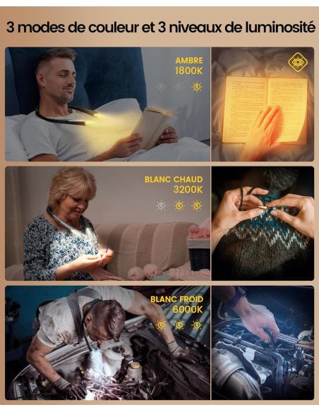 Rechargeable hands-free neck lamp Rascol