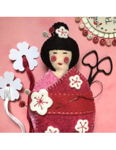 Kokeshi felt kit for pincushion and scissor holder