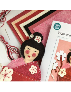 Kokeshi felt kit for pincushion and scissor holder 2