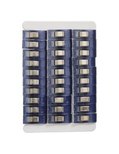 Set of 30 fabric clips - Blue flowers collection 2