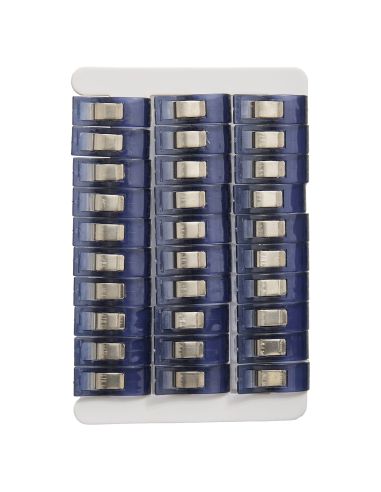 Set of 30 fabric clips - Blue flowers collection