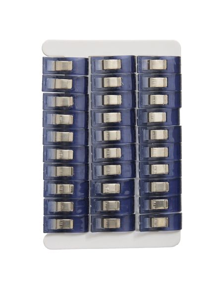 Set of 30 fabric clips - Blue flowers collection