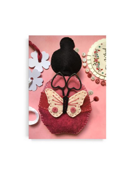 Kokeshi felt kit for pincushion and scissor holder
