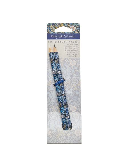 Black and white chalk crayon - Blue flowers collection