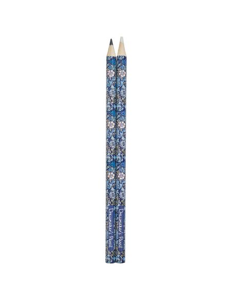 Black and white chalk crayon - Blue flowers collection
