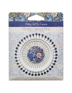 40 plastic head pins disc - Blue flowers collection