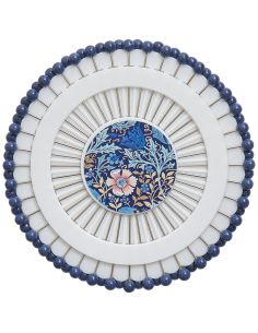 40 plastic head pins disc - Blue flowers collection 2