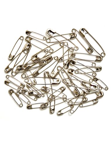 Glass tube assortment of 50 safety pins - Blue flowers collection