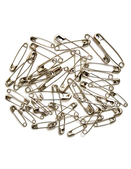 Glass tube assortment of 50 safety pins - Blue flowers collection