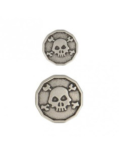 Metal skull button - Silver